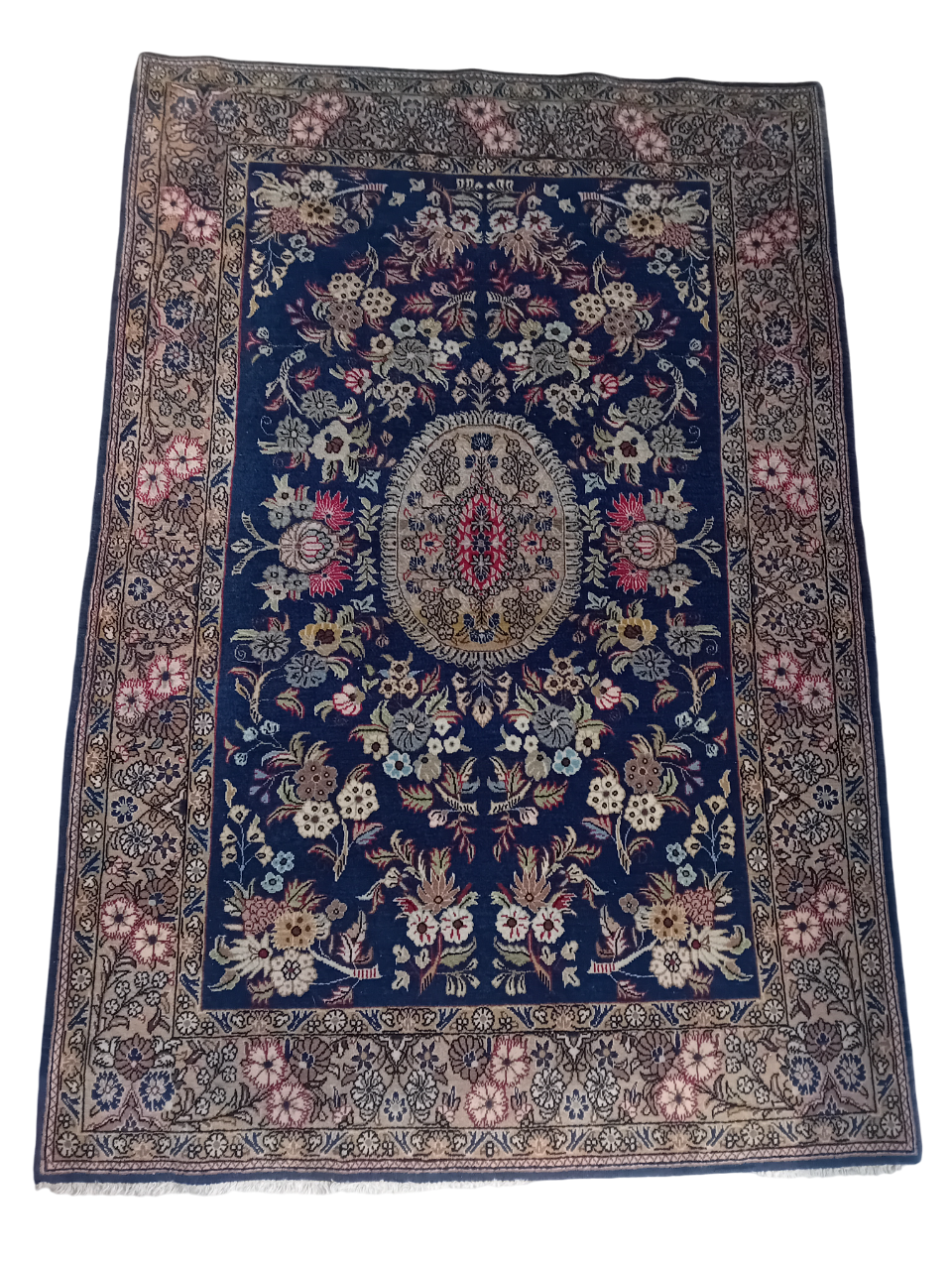 Tappeto Qum Vecchio in Lana e Cotone – 157x104 cm, Fatto a Mano