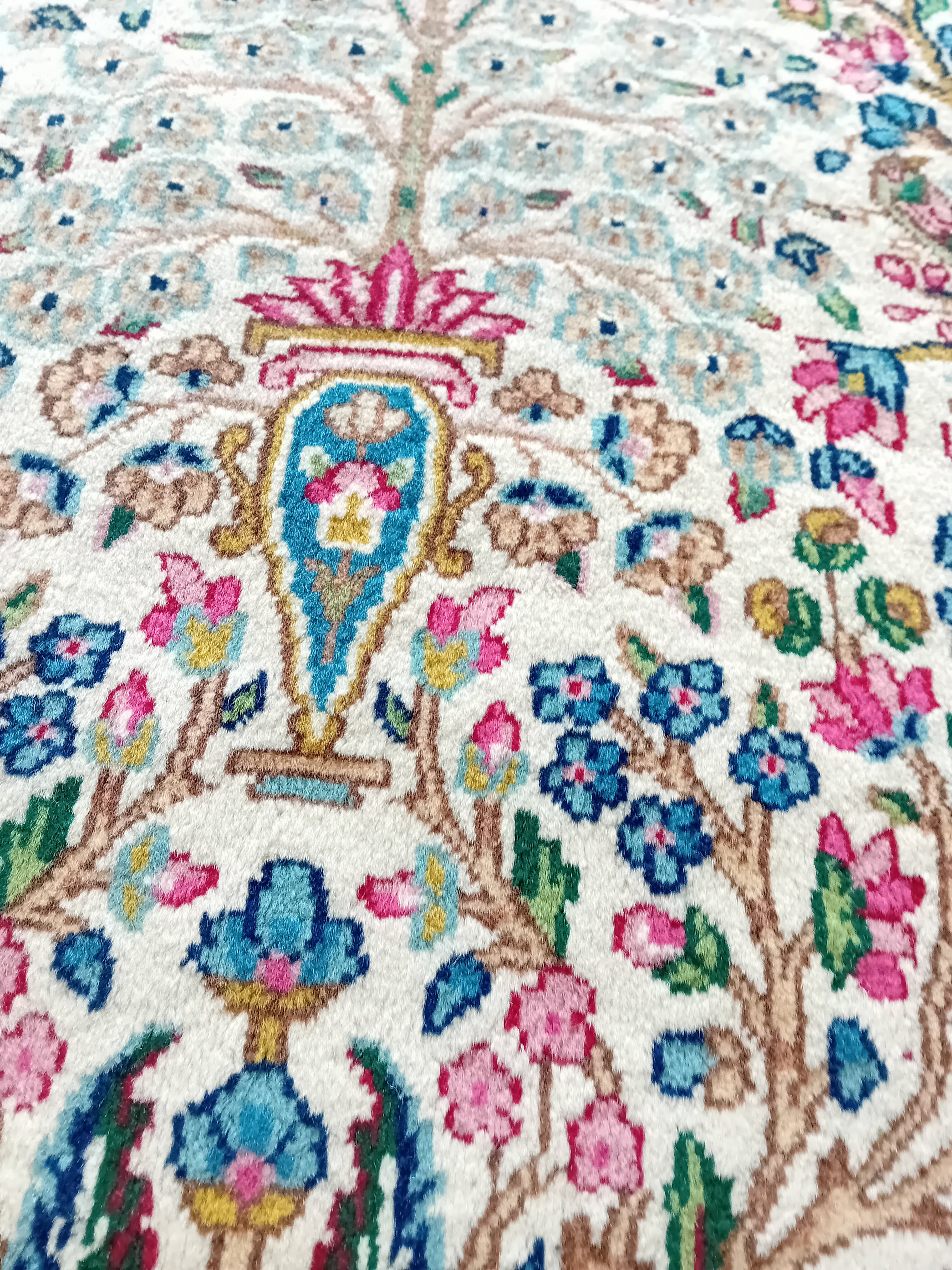 Tappeto Kirman Vecchio – 150x95 cm, Lana e Cotone, Fatto a Mano