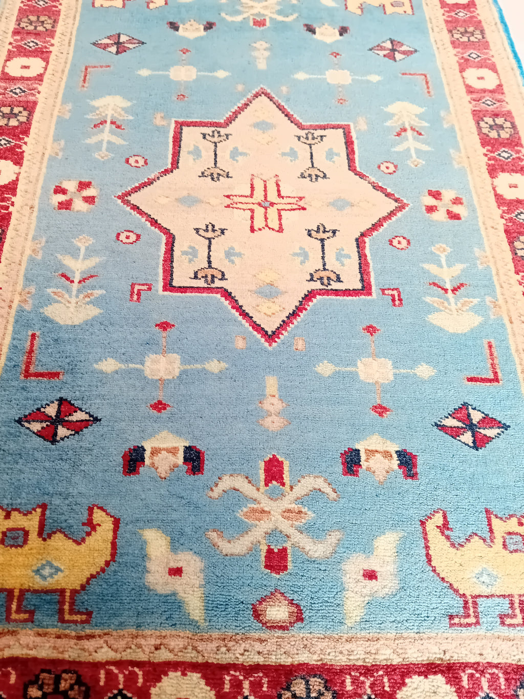 Tappeto Kazak fatto a mano – Qualità Gold – 100 x 55 cm