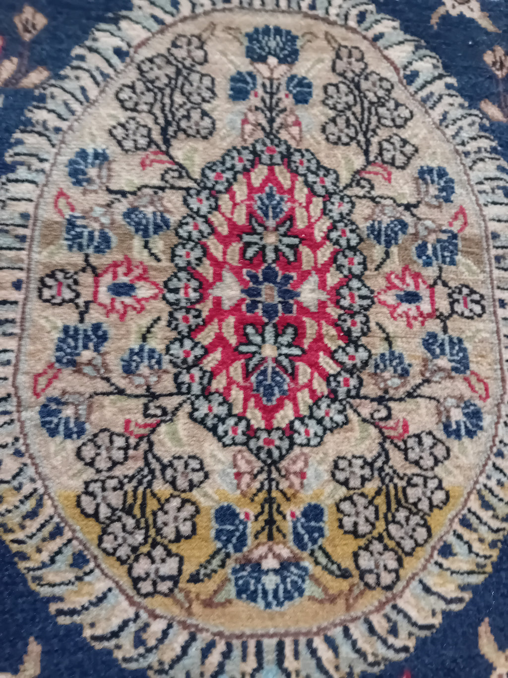 Tappeto Qum Vecchio in Lana e Cotone – 157x104 cm, Fatto a Mano