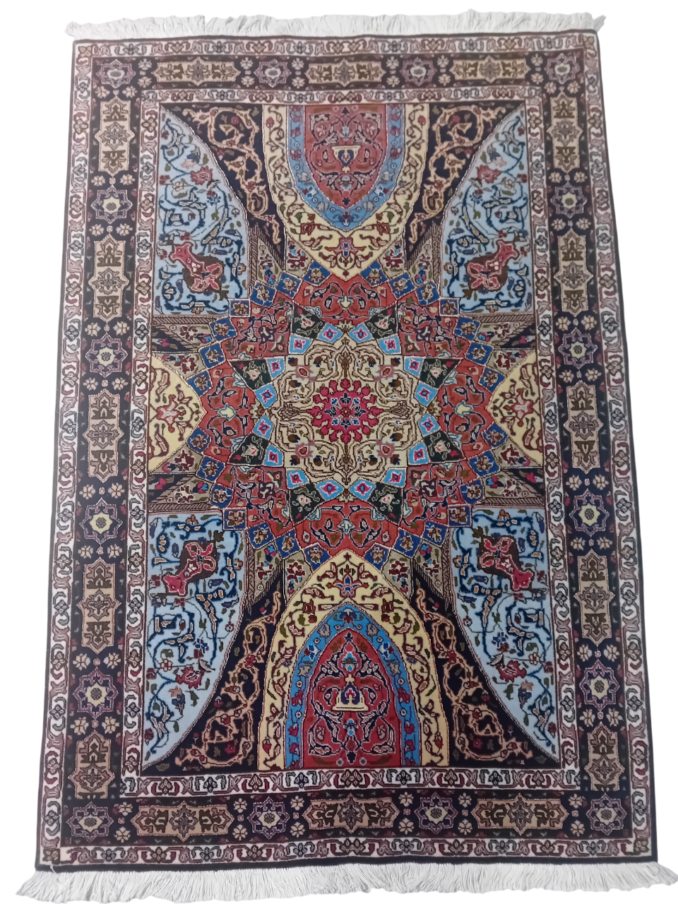 Tappeto Tabriz 153x100 cm in Lana, Seta e Cotone