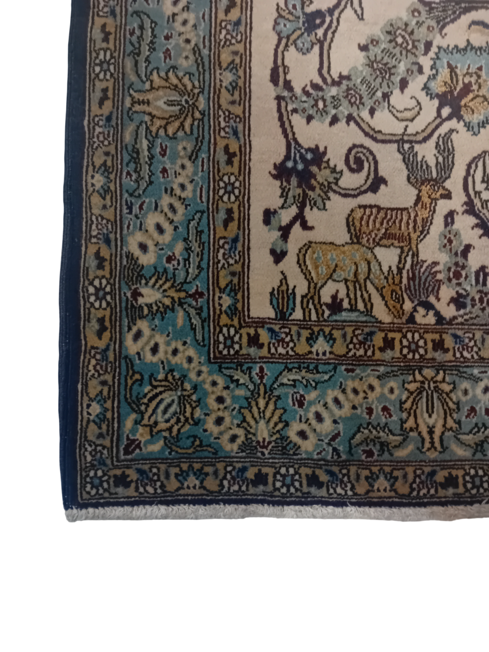 Tappeto Vecchio Qum 154x104 cm in Lana, Seta e Cotone
