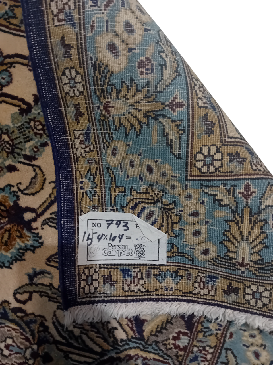 Tappeto Vecchio Qum 154x104 cm in Lana, Seta e Cotone