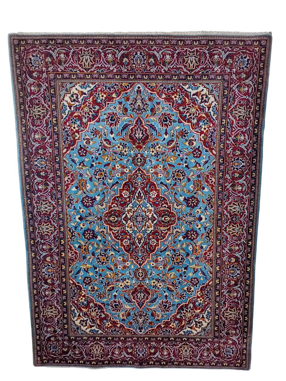 Tappeto Kashan Vecchio 153x106 cm in Lana e Cotone