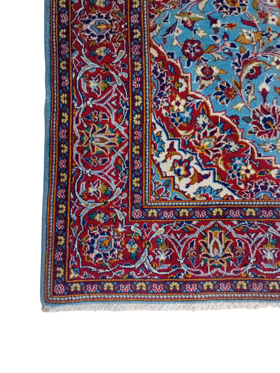 Tappeto Kashan Vecchio 153x106 cm in Lana e Cotone