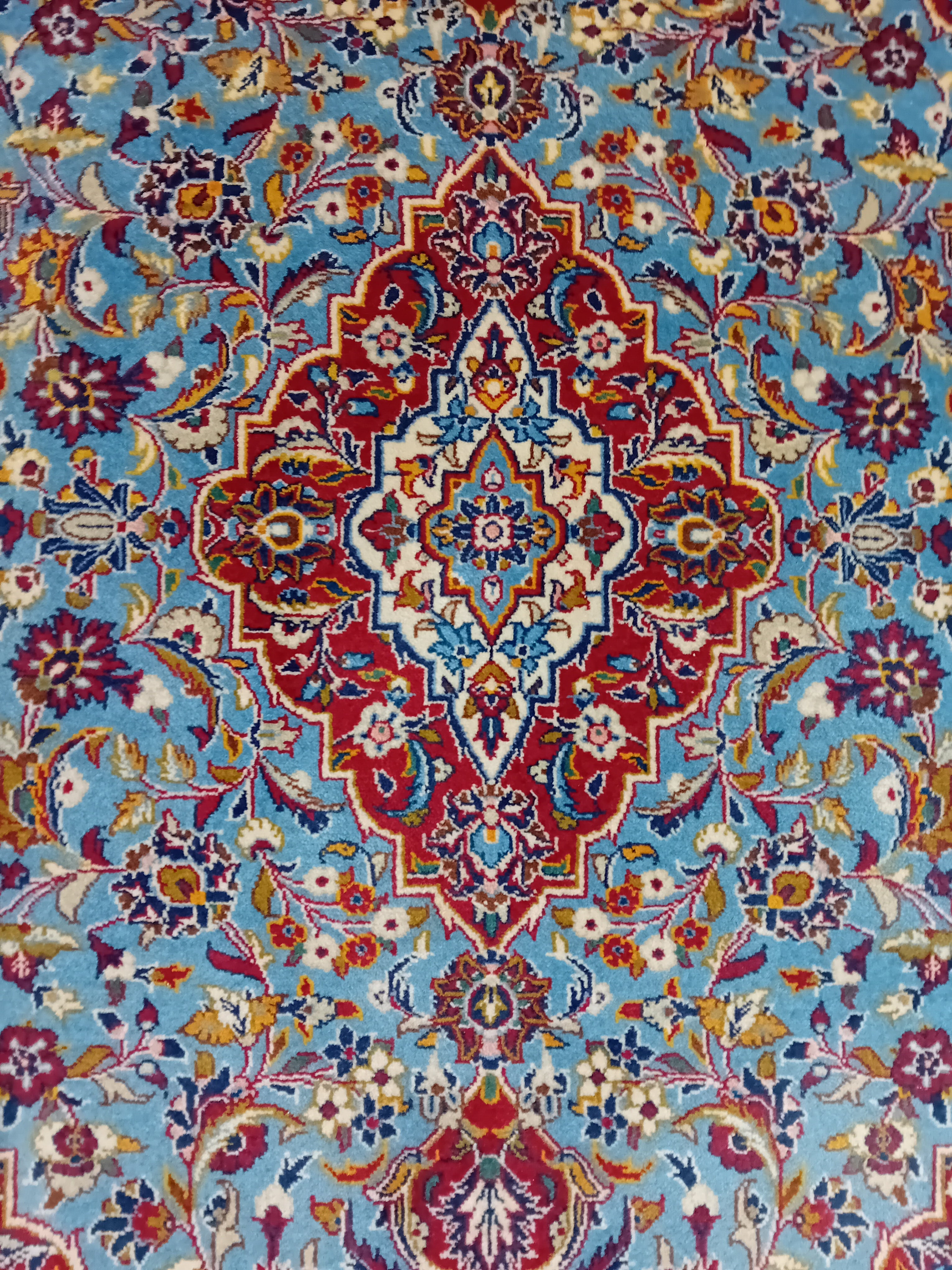 Tappeto Kashan Vecchio 153x106 cm in Lana e Cotone