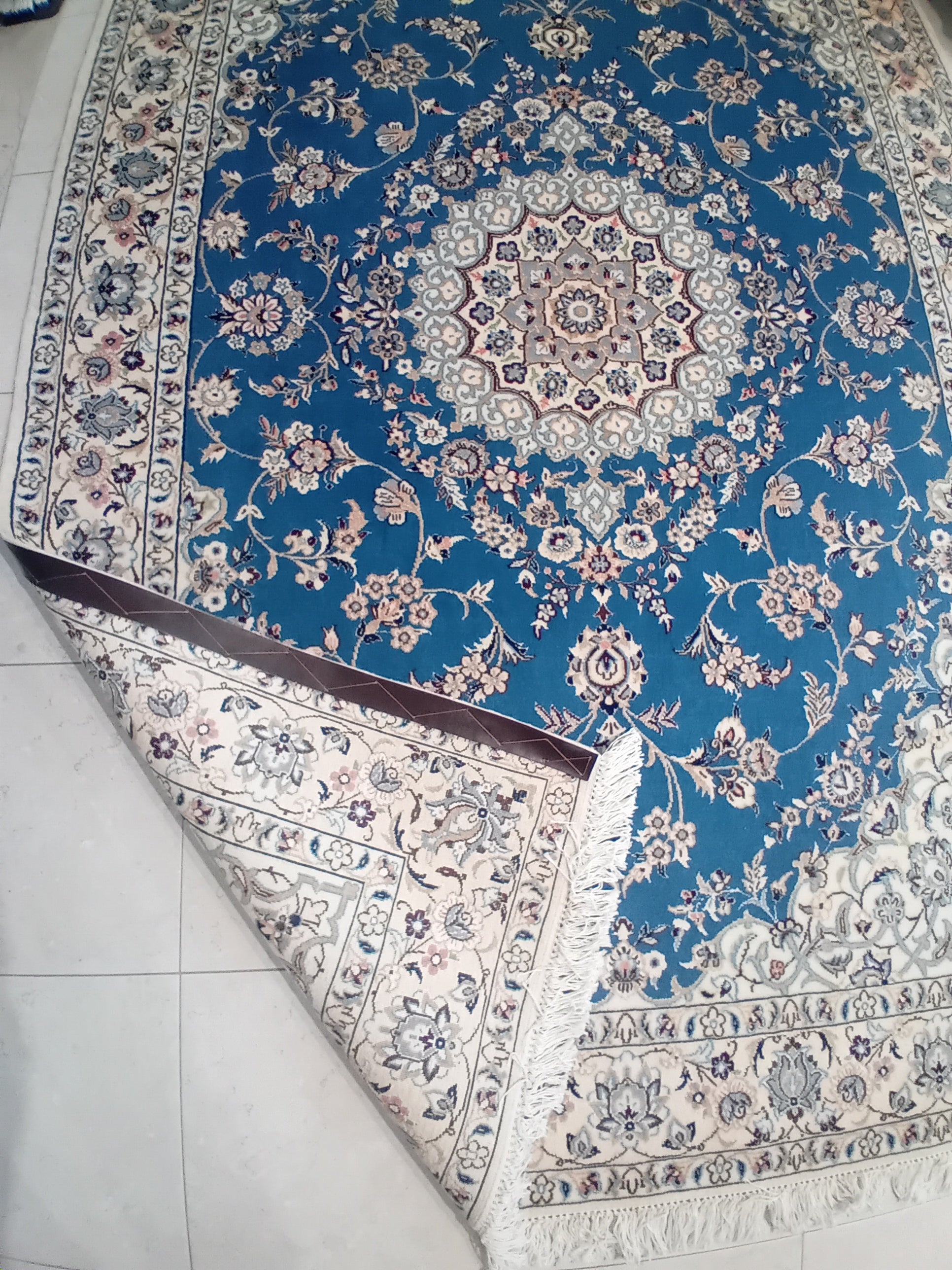 Tappeto Nain 9la 205x140 cm – Lana, Seta e Cotone