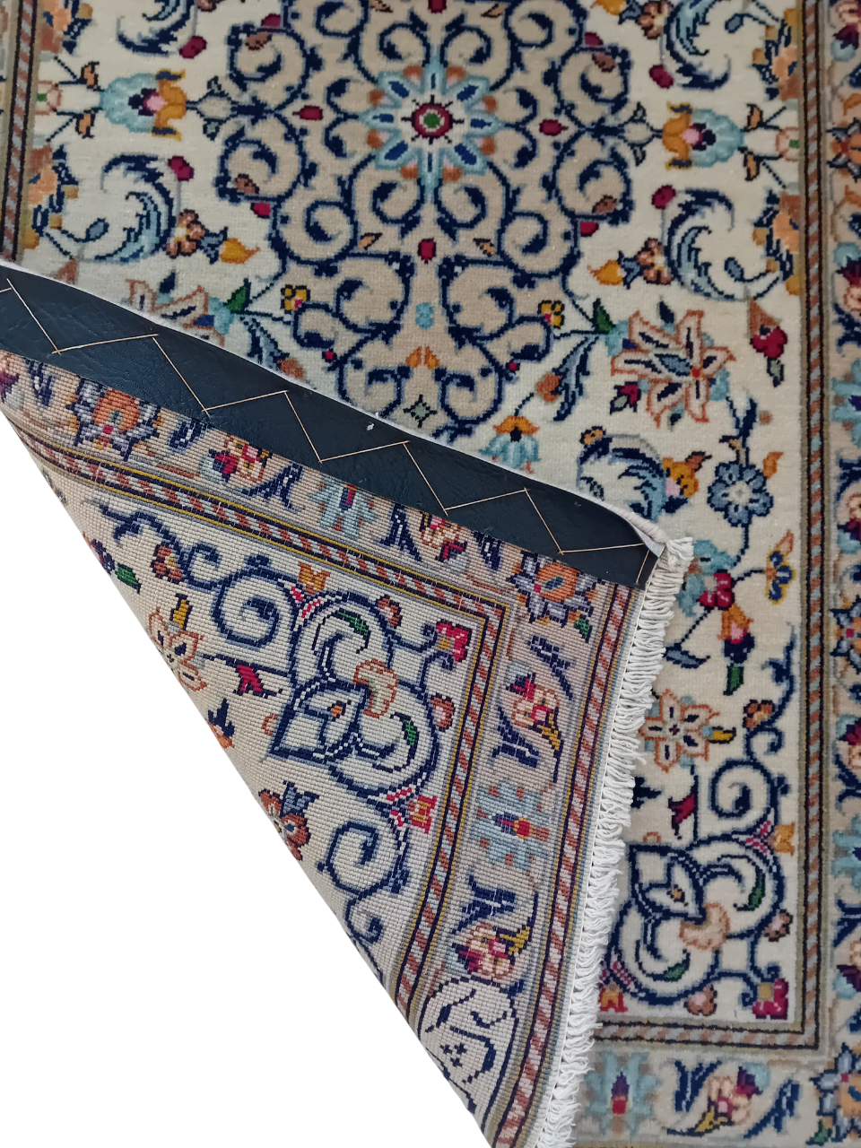 Tappeto Kashan in Lana e Cotone – 127 x 64 cm
