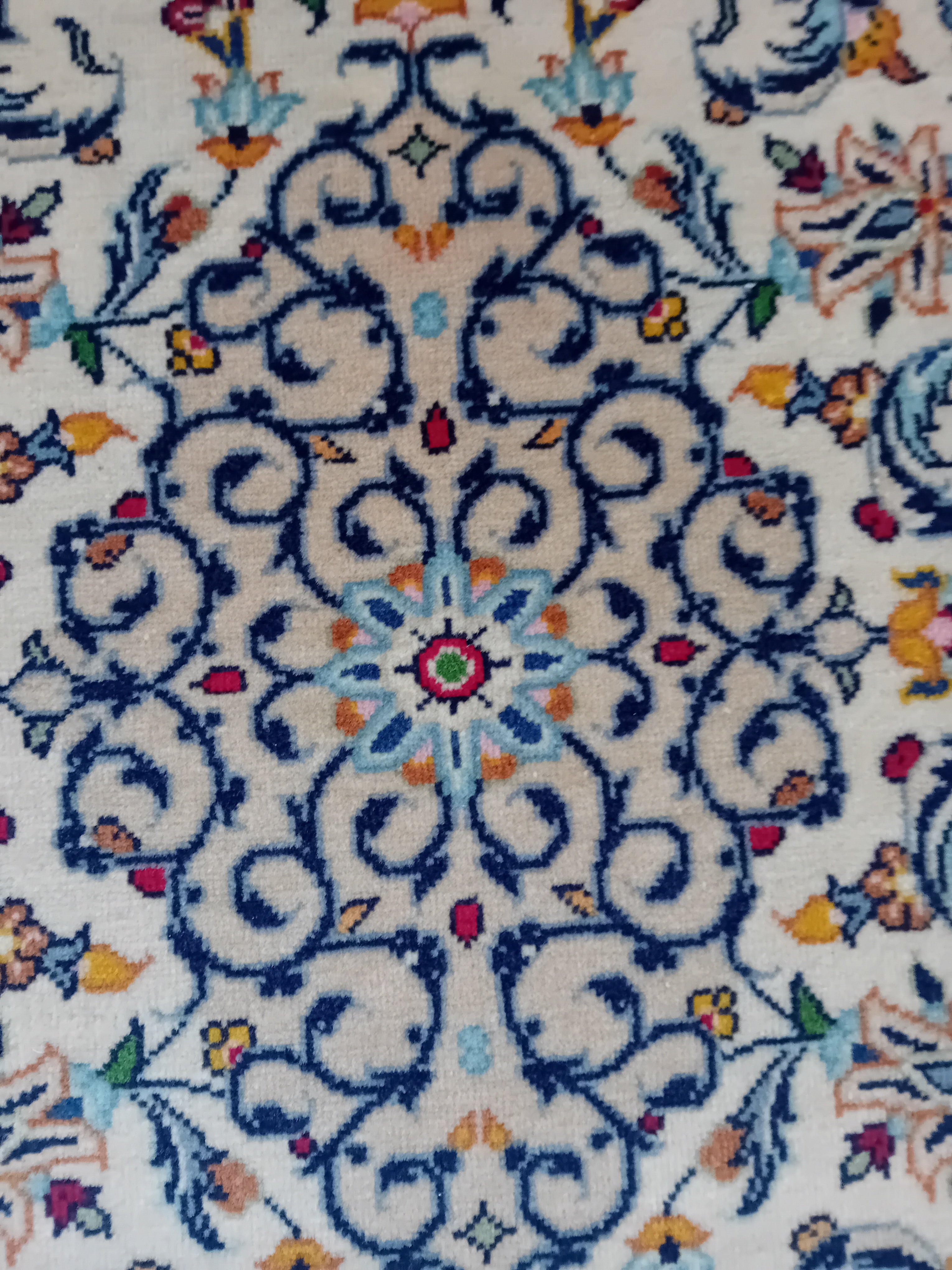 Tappeto Kashan in Lana e Cotone – 127 x 64 cm