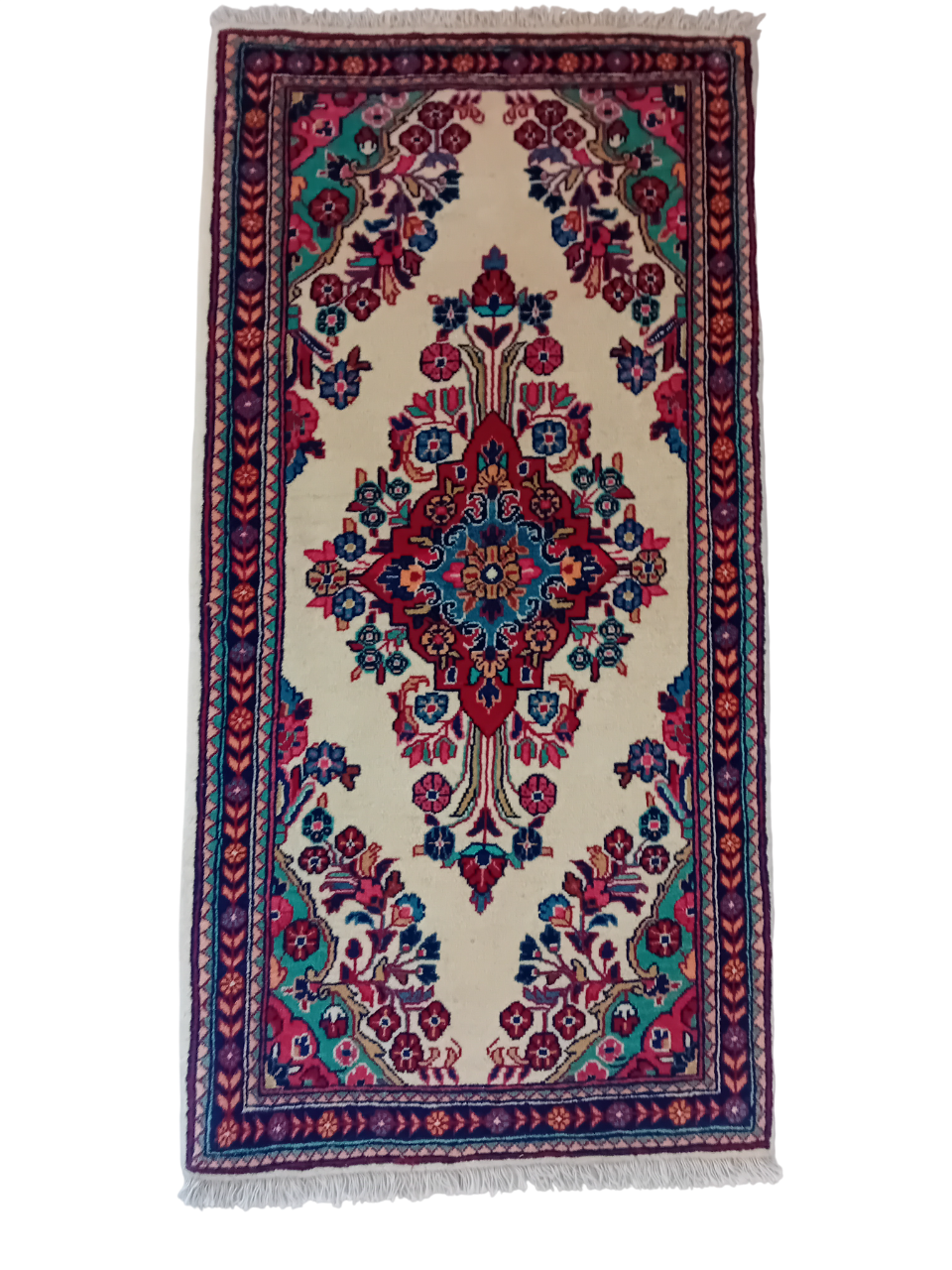 Tappeto Saruk in Lana e Cotone – 128 x 64 cm