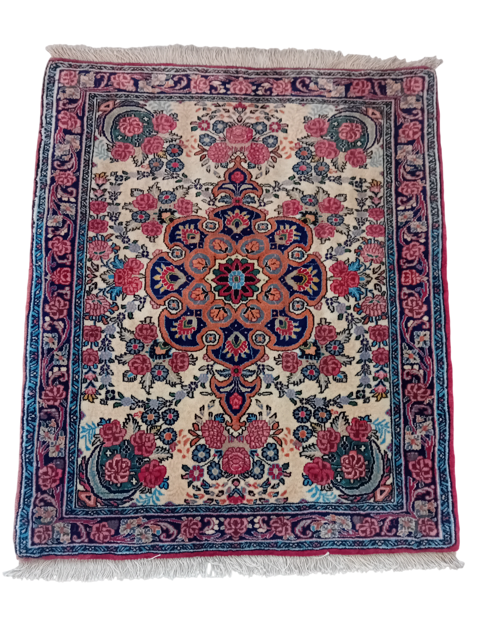 Tappeto Bijar in Lana e Cotone – 93 x 80 cm