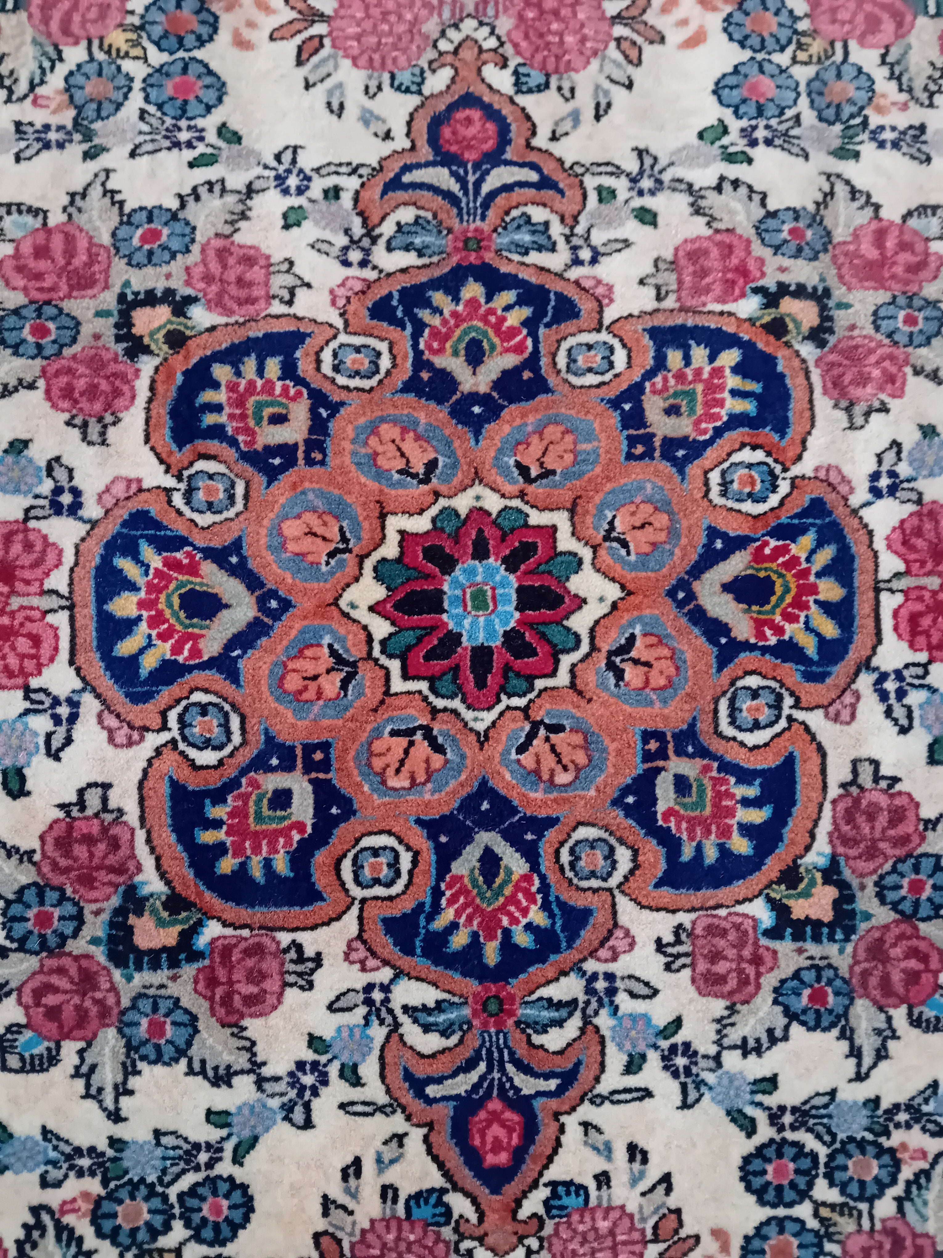 Tappeto Bijar in Lana e Cotone – 93 x 80 cm