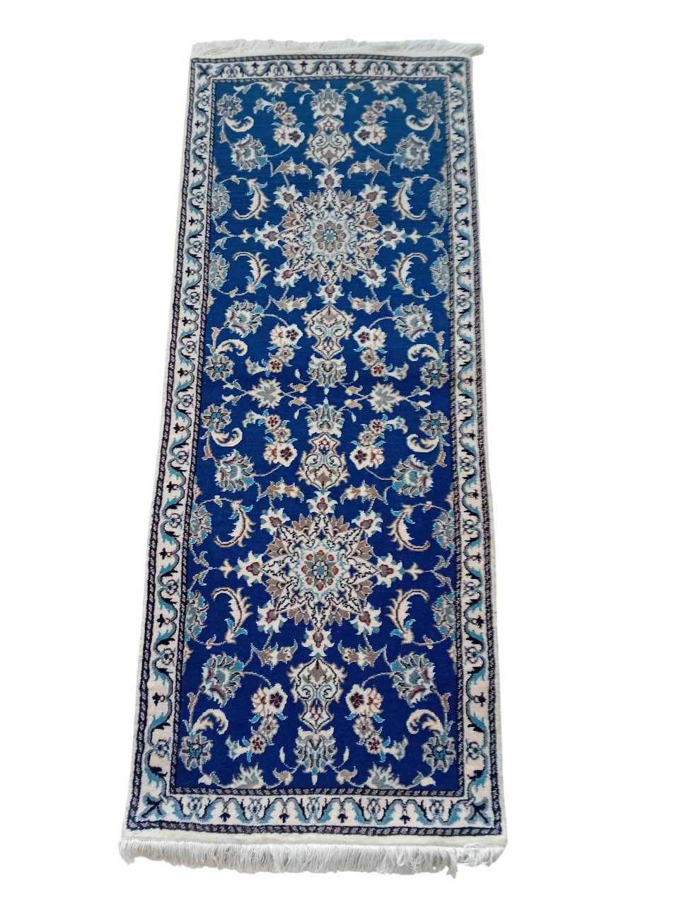 Tappeto Nain 195x77 cm in Lana, Seta e Cotone