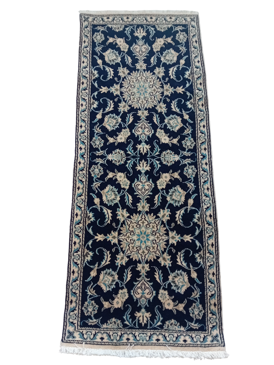 Tappeto Nain 200x80 cm in Lana, Seta e Cotone