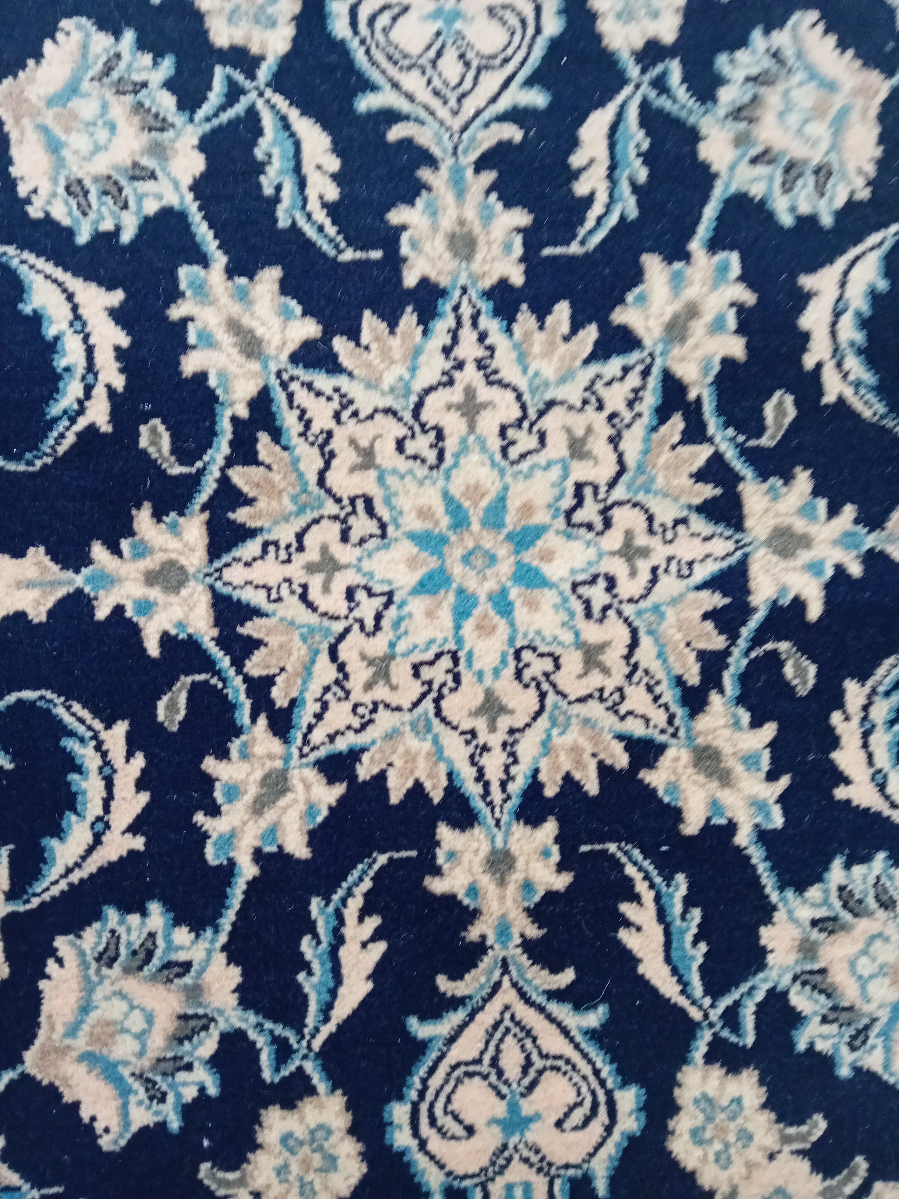 Tappeto Nain 200x80 cm in Lana, Seta e Cotone