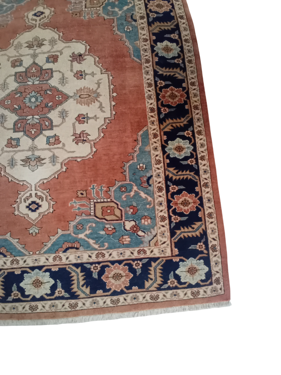 Tappeto Heriz 1,90x1,65 m in Lana e Cotone