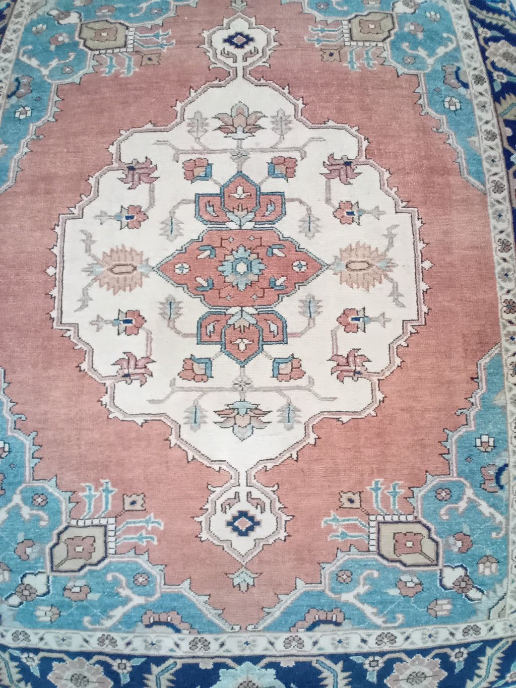 Tappeto Heriz 1,90x1,65 m in Lana e Cotone