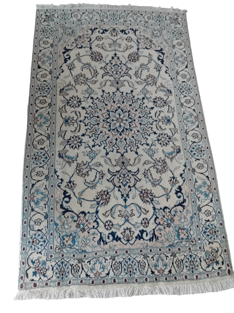 Tappeto Nain 2,00x1,20 m in Lana, Seta e Cotone