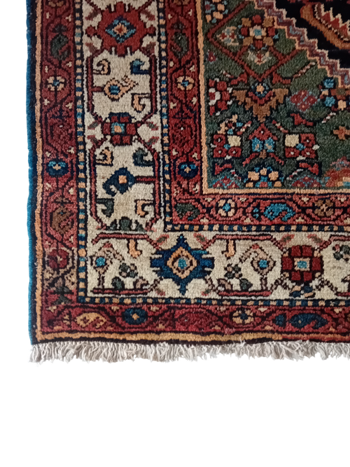Tappeto Hamedan Vecchio 1,90x1,25 m in Lana e Cotone