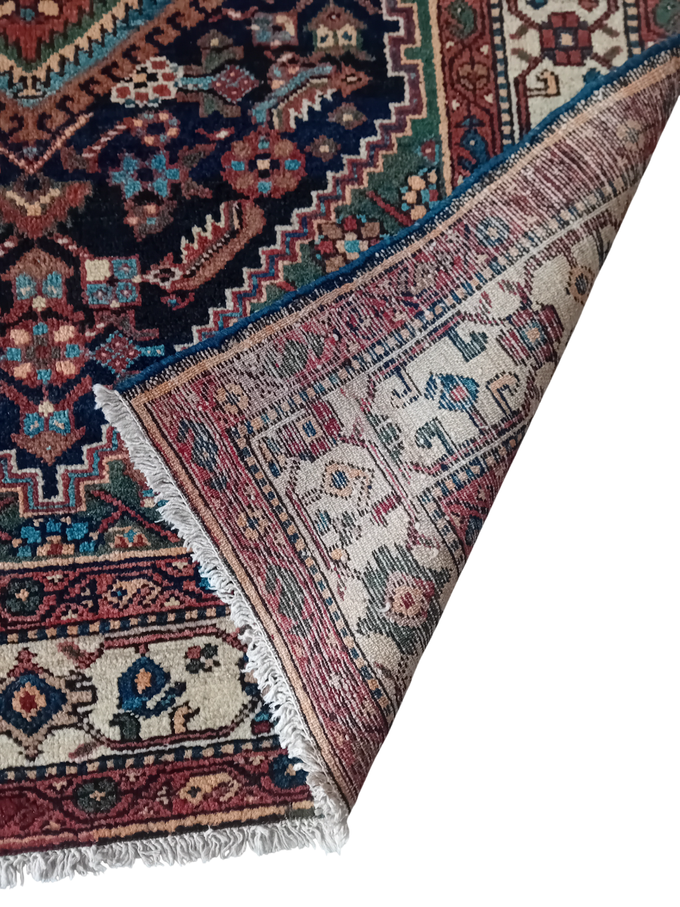 Tappeto Hamedan Vecchio 1,90x1,25 m in Lana e Cotone