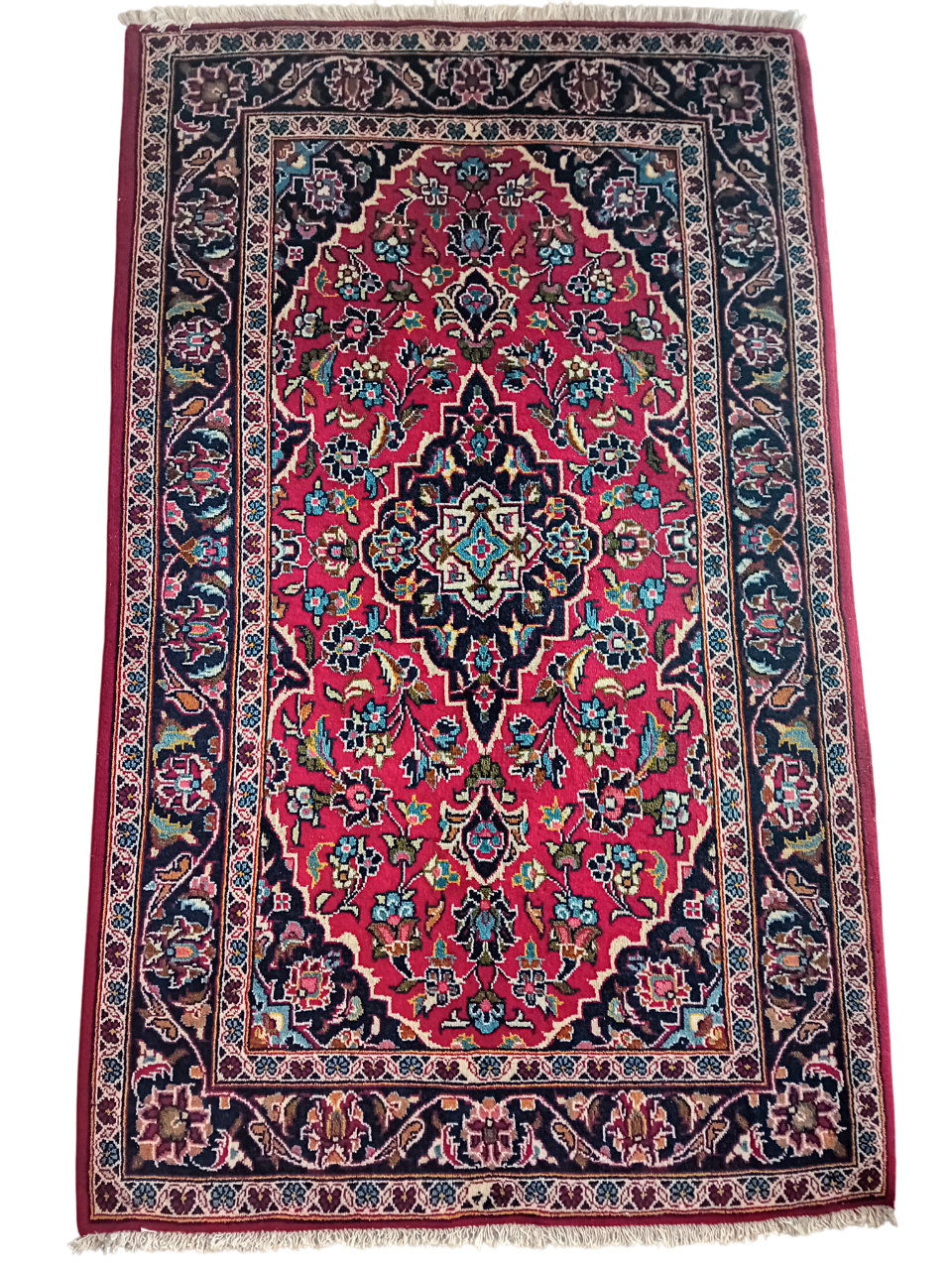 Tappeto Kashan 140x105 cm in Lana e Cotone, Fatto a Mano